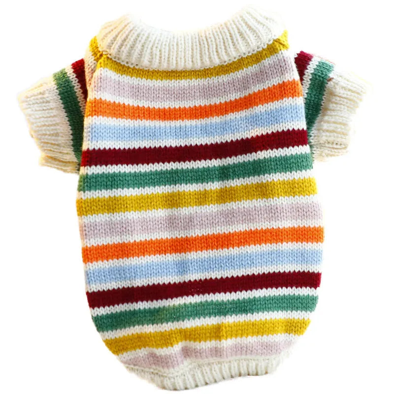 Cute wool dog sweater for small and medium pets, casual knit pullover in neutral colour