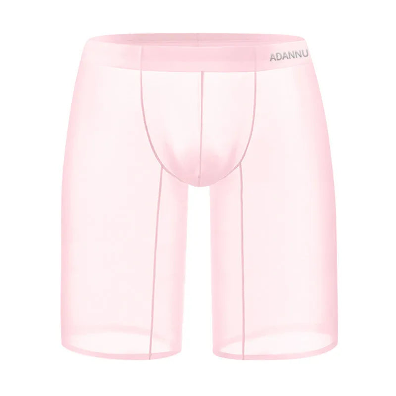 Men's solid colour knitted nylon mesh shorts on a plain background
