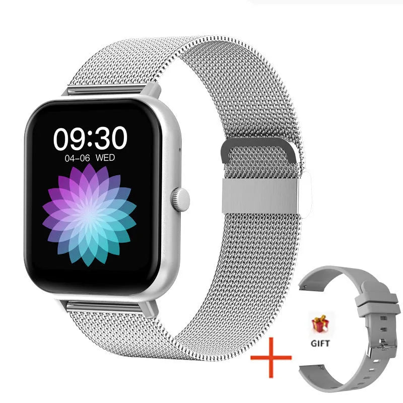 ZL54C smart watch with AMOLED display on wrist, showing health metrics interface