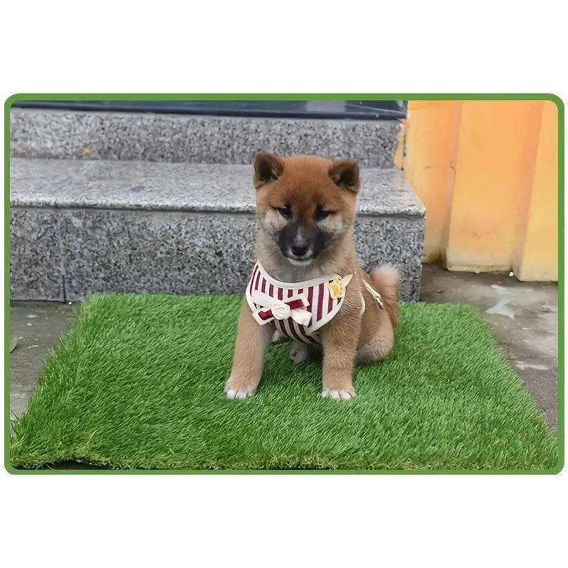 Artificial grass dog toilet training mat in washable reusable design for pet toilet training
