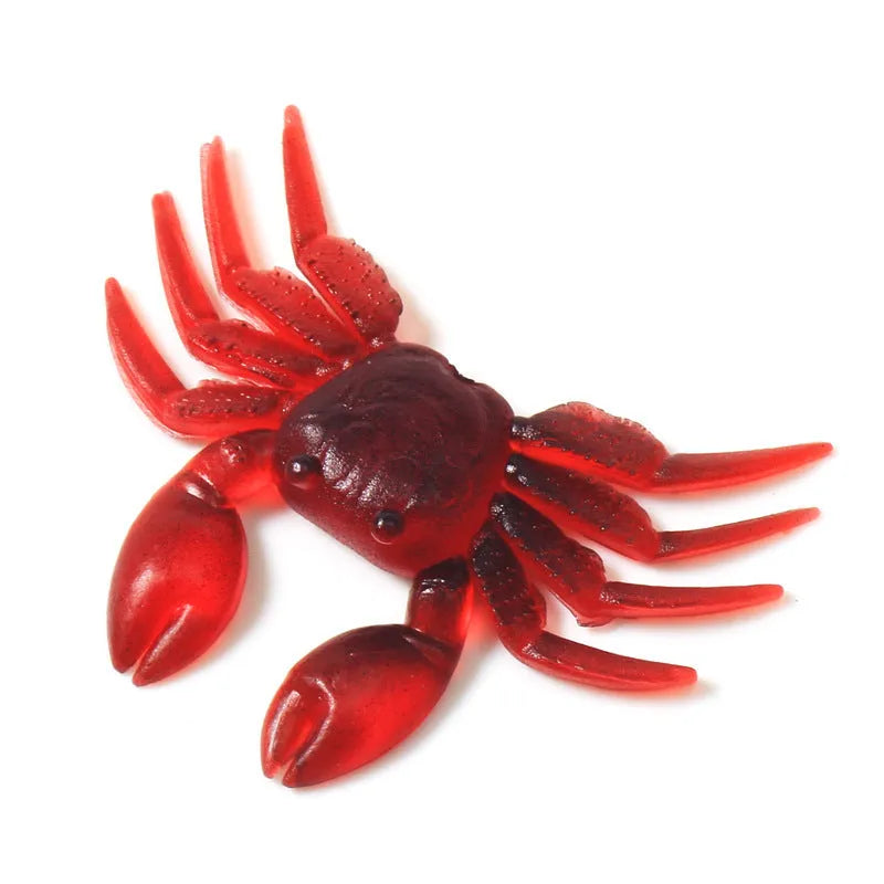 8cm PVC soft plastic crab fishing lure in red and brown colour variations