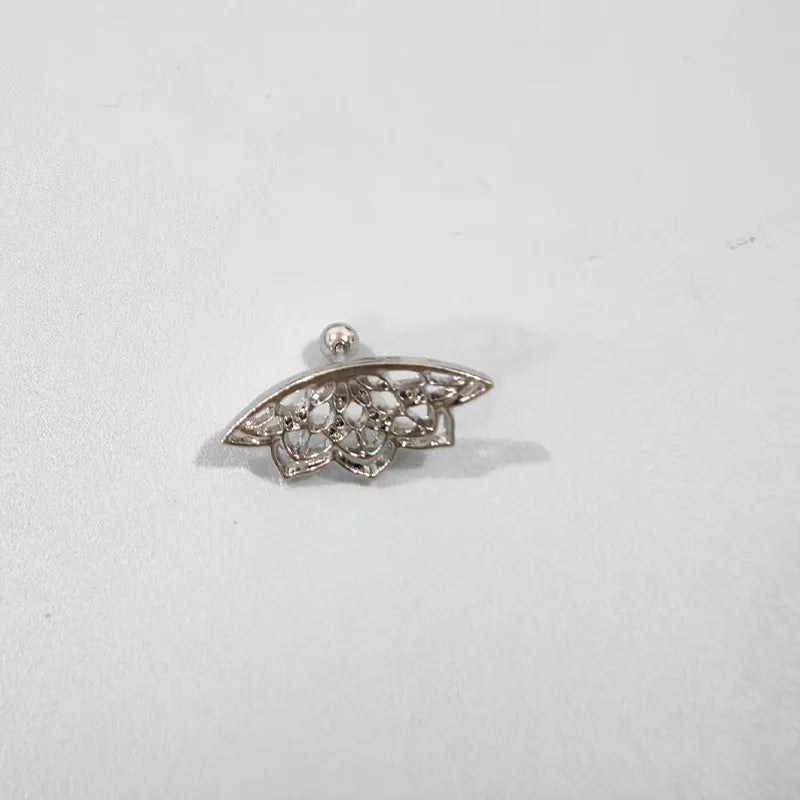 Spider web geometric mesh stud earrings in gold and silver electroplated metal for Halloween