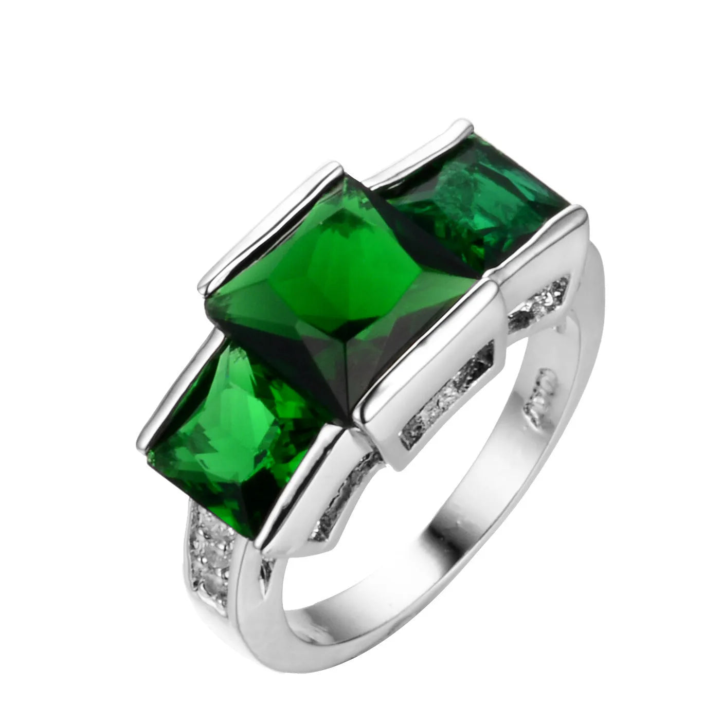 Copper women's ring with electroplated colour finish in geometric design showing multiple colour options