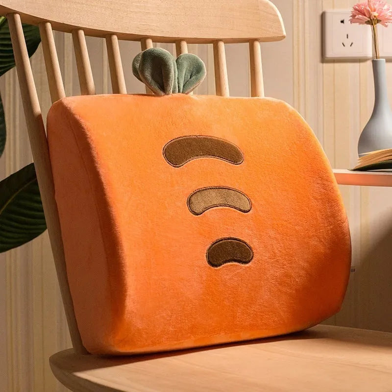 Cartoon memory foam car cushion seat back pillow in six character designs with removable inner core