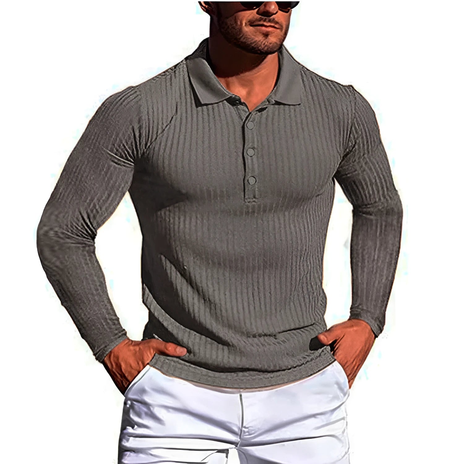 Striped elastic knit summer shirt in loose fit with short sleeves showing colour options