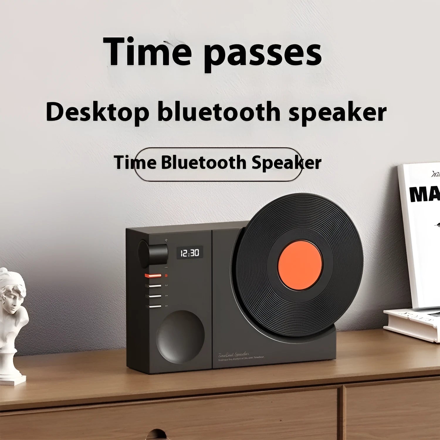 Mini Bluetooth speaker in Obsidian Black colour with USB charging port