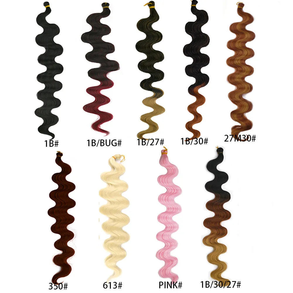 Long wine red synthetic wig with big waves, shown as a 24-inch crochet hair extension.