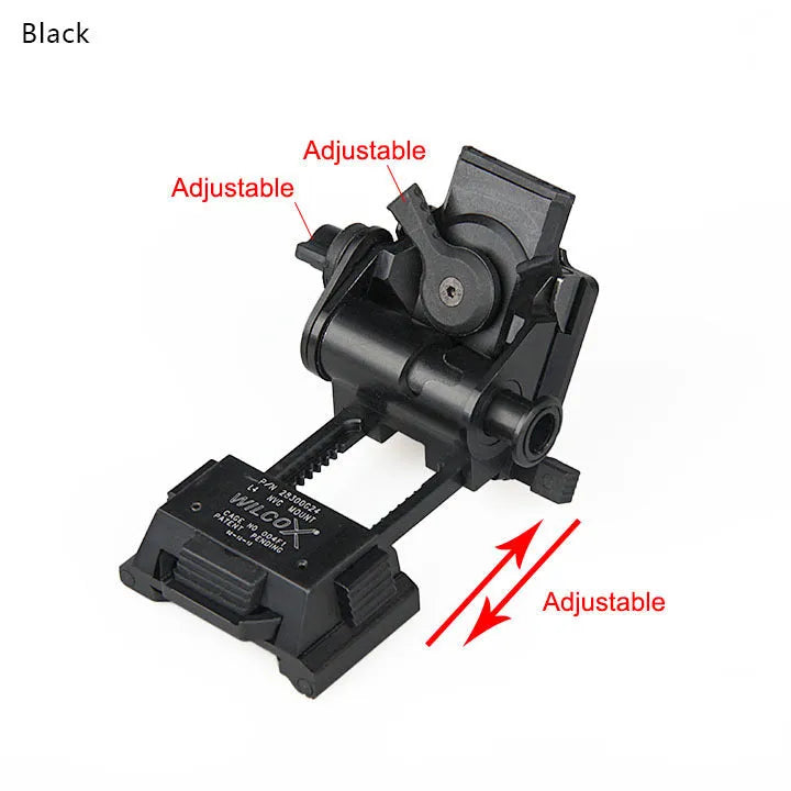 Metal alloy L4 G24 NVG helmet mount with OPS breakaway base in dark earth colour