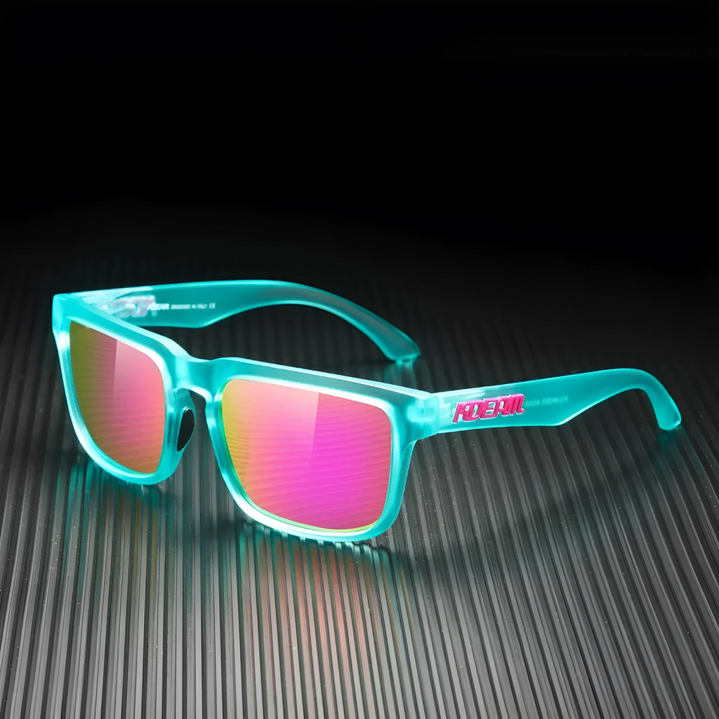 Polarized square sunglasses with TAC lens and PC frame in multiple colour options for outdoor use