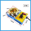 Desktop adjustable tin melting furnace with titanium-plated crucible and temperature dial.