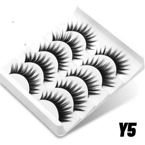 Natural false eyelashes in thick long style without eyeliner requirement