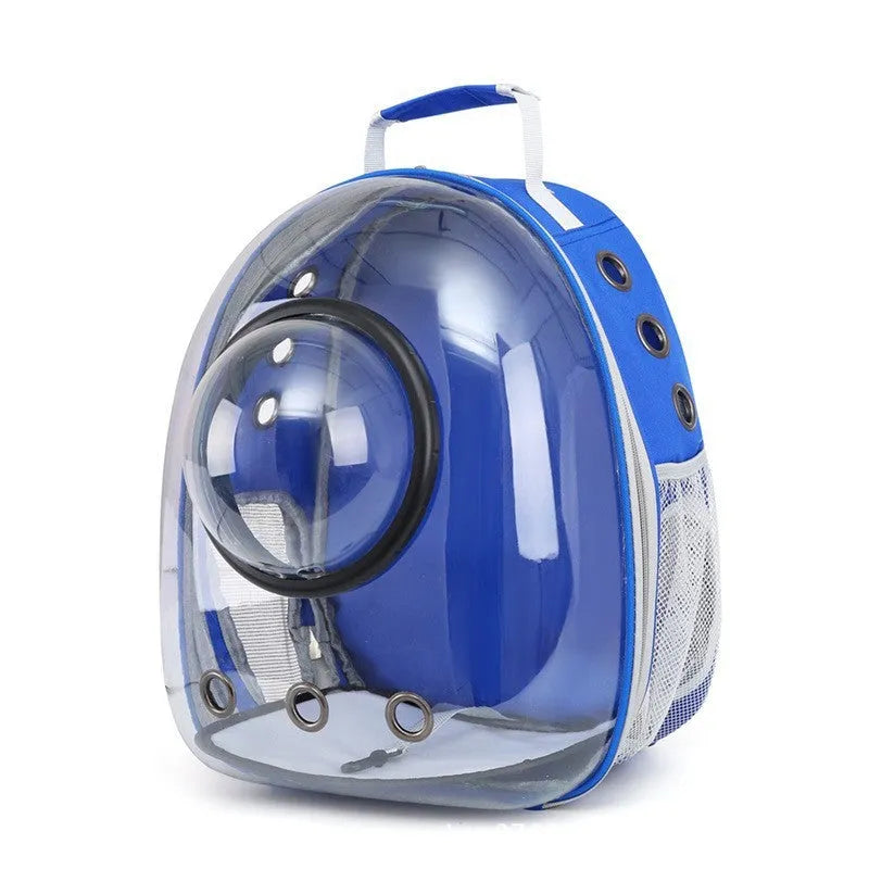 Grey PC hard-sided pet carrier bag with side-opening door, medium size for cats.