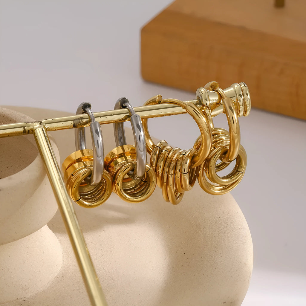 Stainless steel electroplated earrings in contemporary ins style for unisex wear