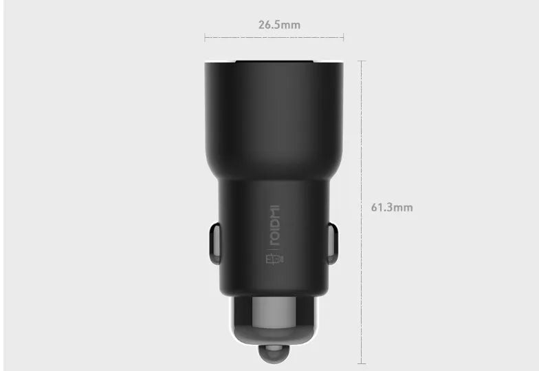 Black Ruimi 3S Bluetooth music car charger showing USB port and compact design