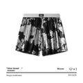 Galaxy reflective bright silver casual woven underwear with loose fit and mid waist design for sports activities
