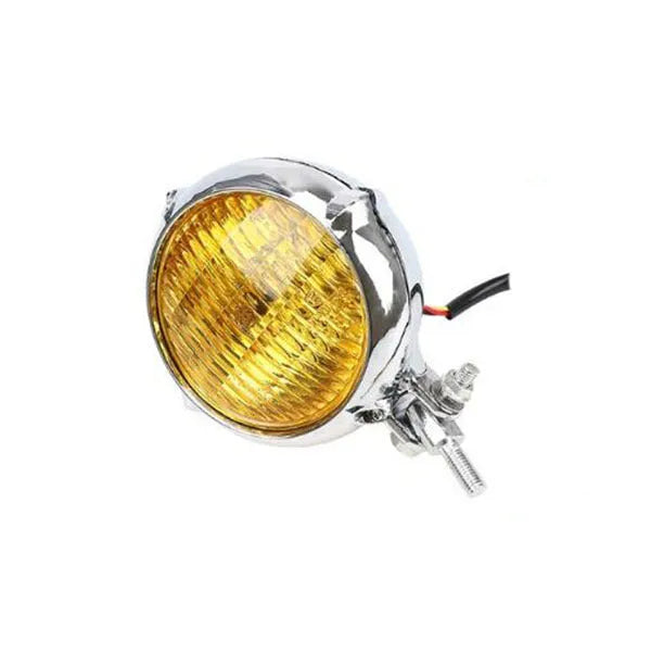 Black electroplated Harley motorcycle halogen headlight unit with 8cm diameter lens