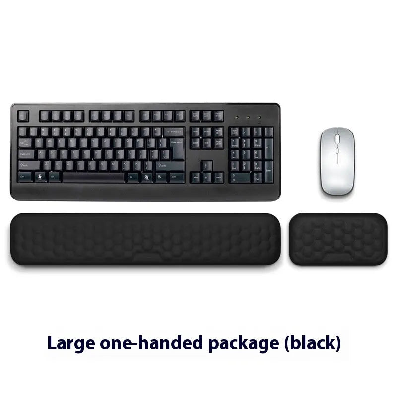 Memory foam computer wrist rest with silicone base in grey cloth cover style
