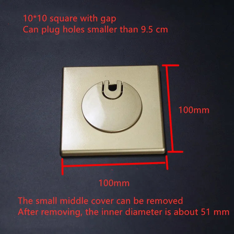 Square decorative wall cover sticker in ABS plastic with 3M adhesive for concealing holes and cables