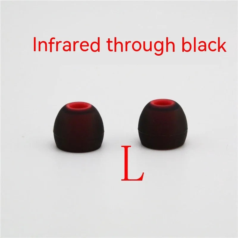 Two-tone silicone earphone sleeves for in-ear headphones with 3.8mm aperture