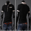 Summer Polo T-shirt in cotton polyester blend with casual lapel collar short sleeves men's top