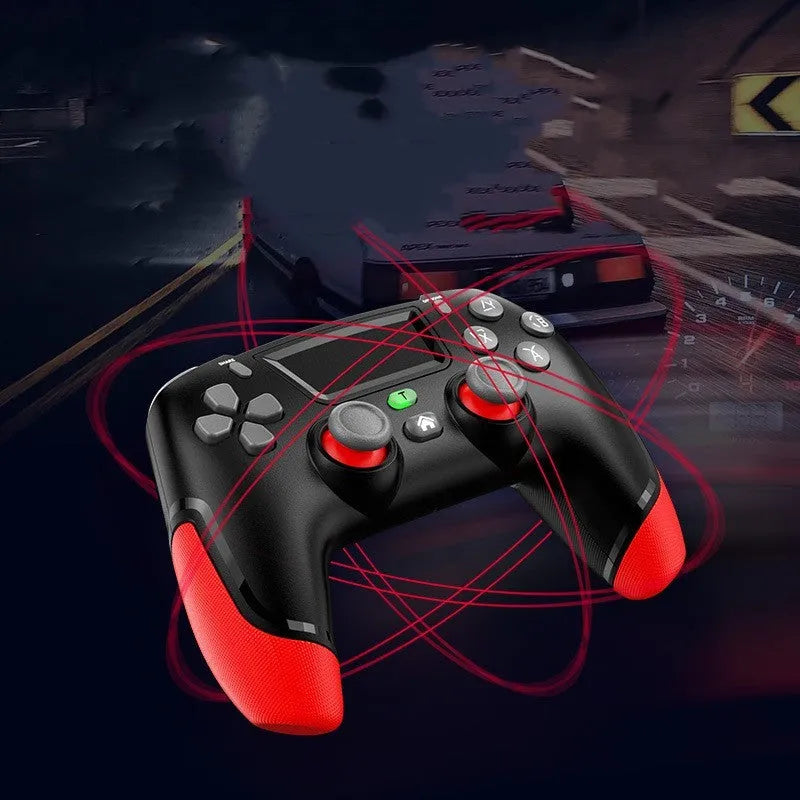 Fruit green wireless Bluetooth game controller for PS4, PC, Switch, Android, and iOS with vibration and force feedback