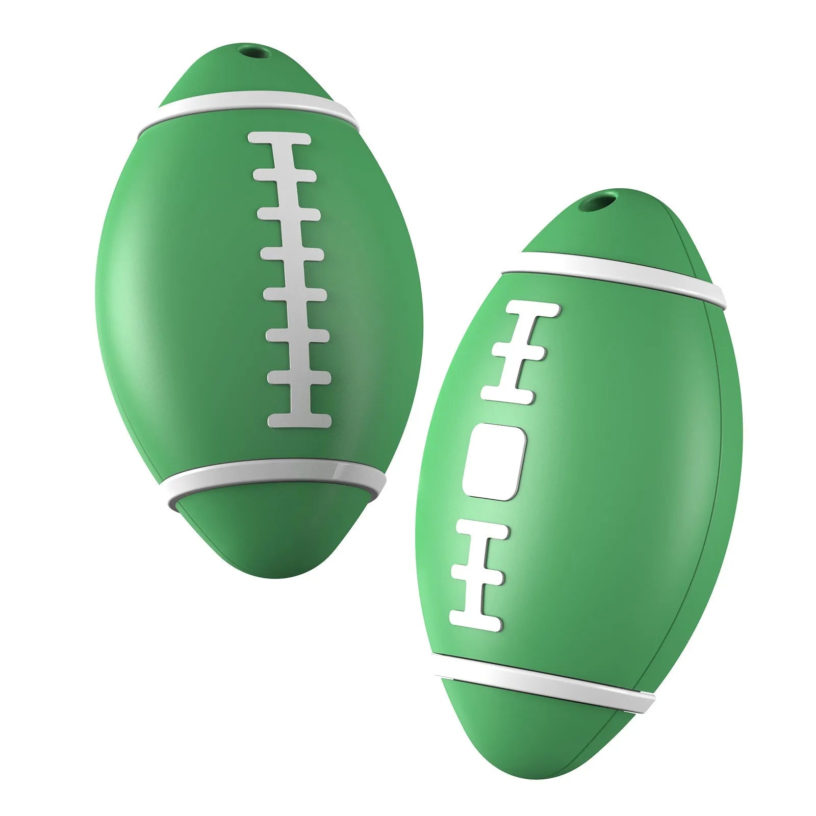 F06 Rugby anti-loss alarm device in black, brown, or green colours measuring 31.8mm