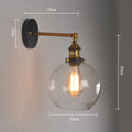 Retro round ball glass wall lamp 20cm diameter with aluminium holder