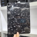 Carbon fibre hard case for Apple iPad Pro 11 with embossed plaid pattern showing three surface finish options
