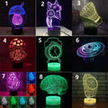 3D colourful LED desk lamp with remote control on study desk