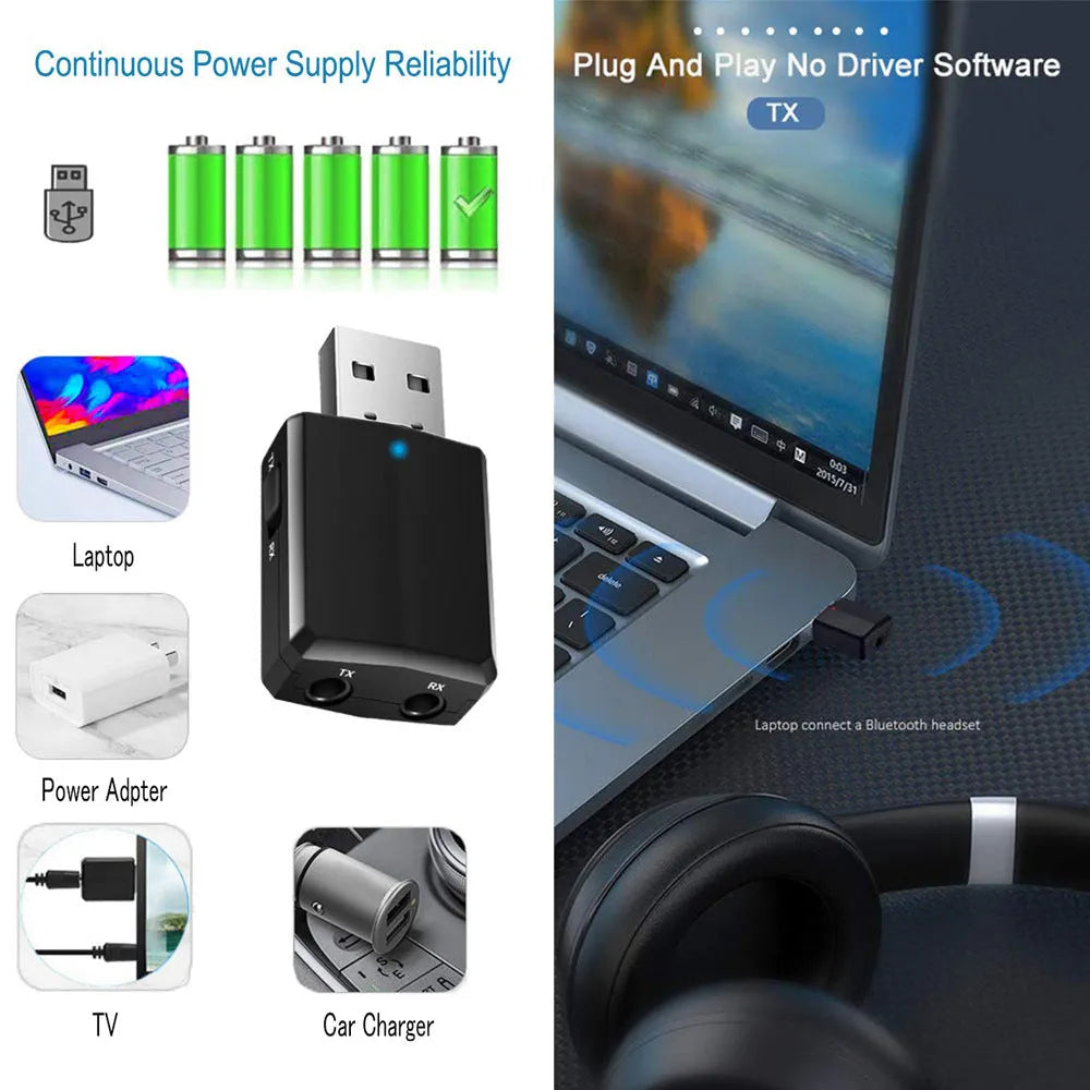 Black USB 2.0 riser card Bluetooth transmitter receiver for desktop PC