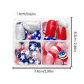 XINGX pattern nail art set with American five-pointed star Independence Day design in European Square style