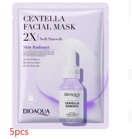 Single collagen hyaluronic acid facial sheet mask with 30g gel serum, shown on white background
