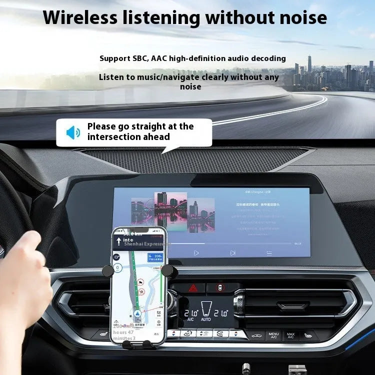 USB car Bluetooth audio receiver with zinc alloy USB connector and copper 3.5mm audio jack