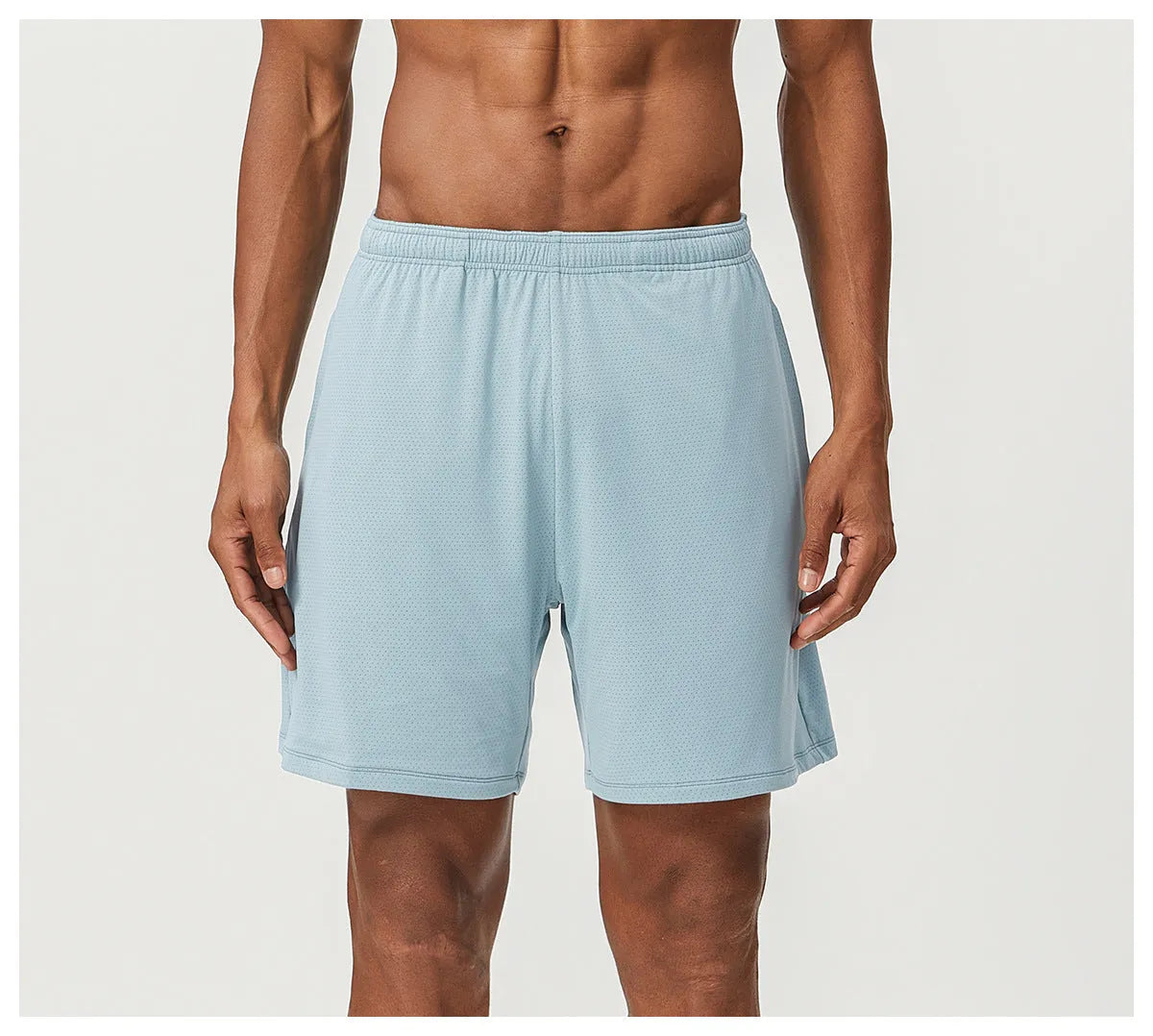 Men's quick-drying running shorts in seven colours with double-layer construction and moisture-wicking fabric