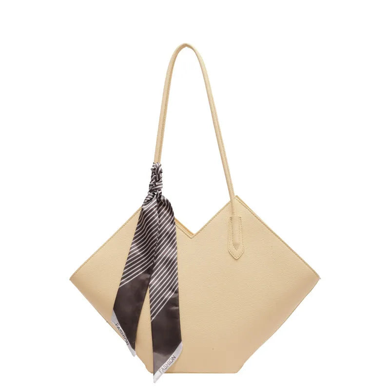 Women's large capacity PU leather shoulder bag in horizontal square shape with eight colour options