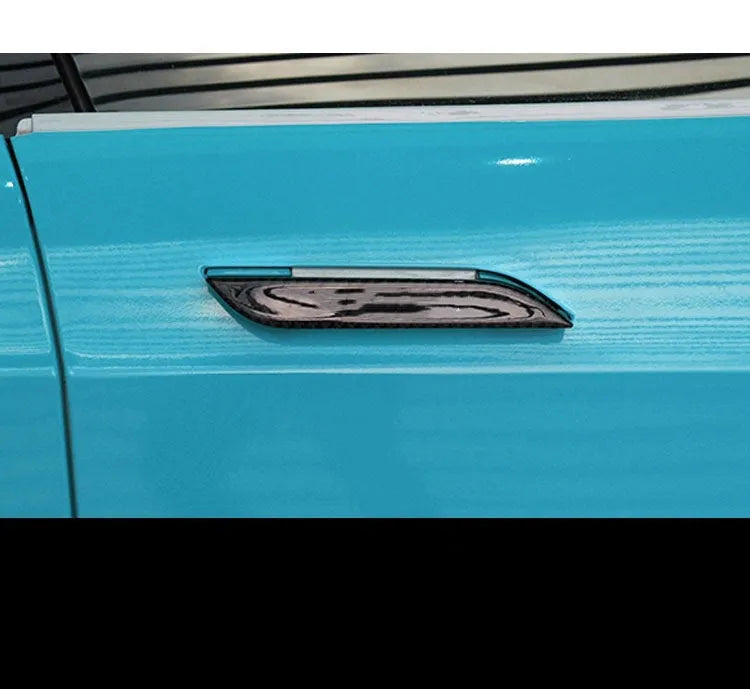 Carbon fibre patterned door handle protection stickers for Tesla Model S