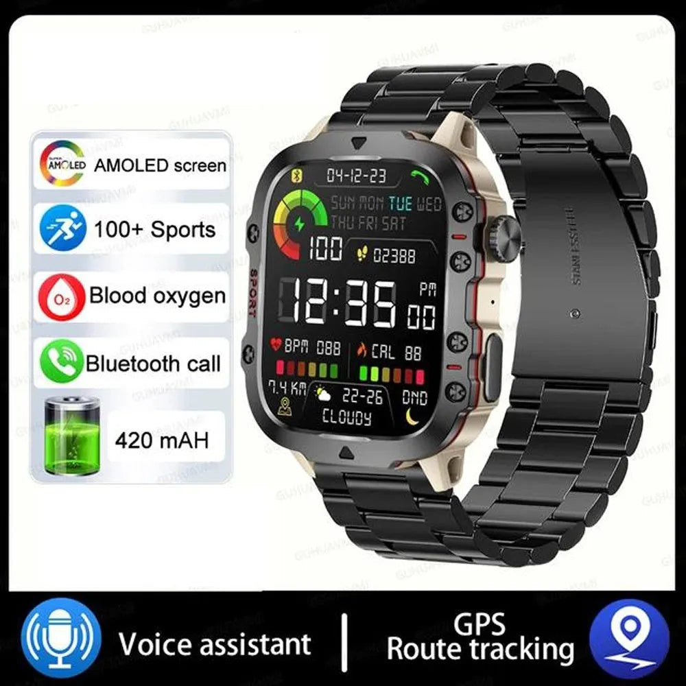 QX11 Smart Bluetooth Watch in black with heart rate monitoring on TFT screen and interchangeable straps
