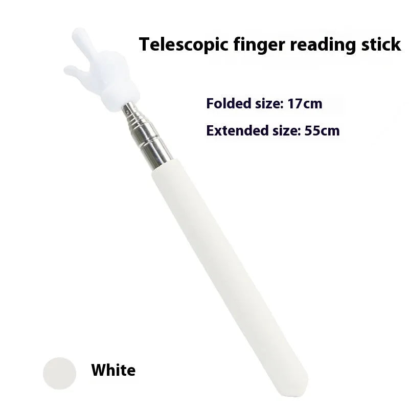 Retractable stainless steel teaching pointer with colourful tip for classroom reading
