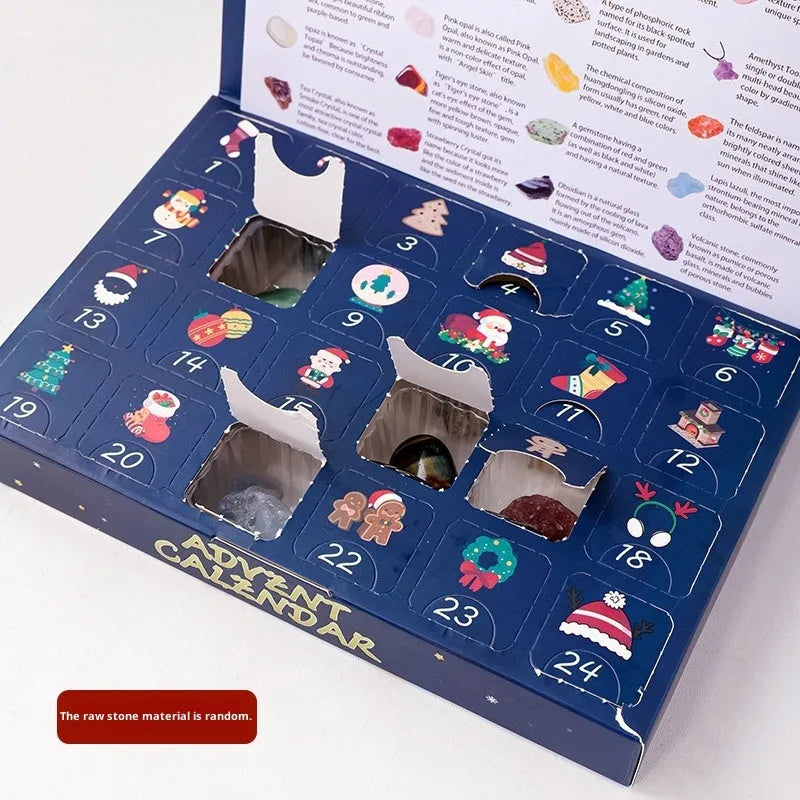 Christmas Advent calendar blind box with rough stone crystal mine toy