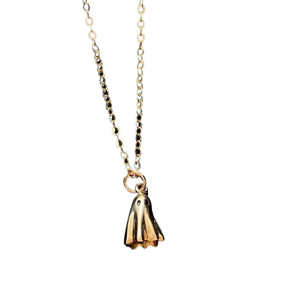 Ghost pendant necklace with electroplated titanium steel pendant and stainless steel chain options