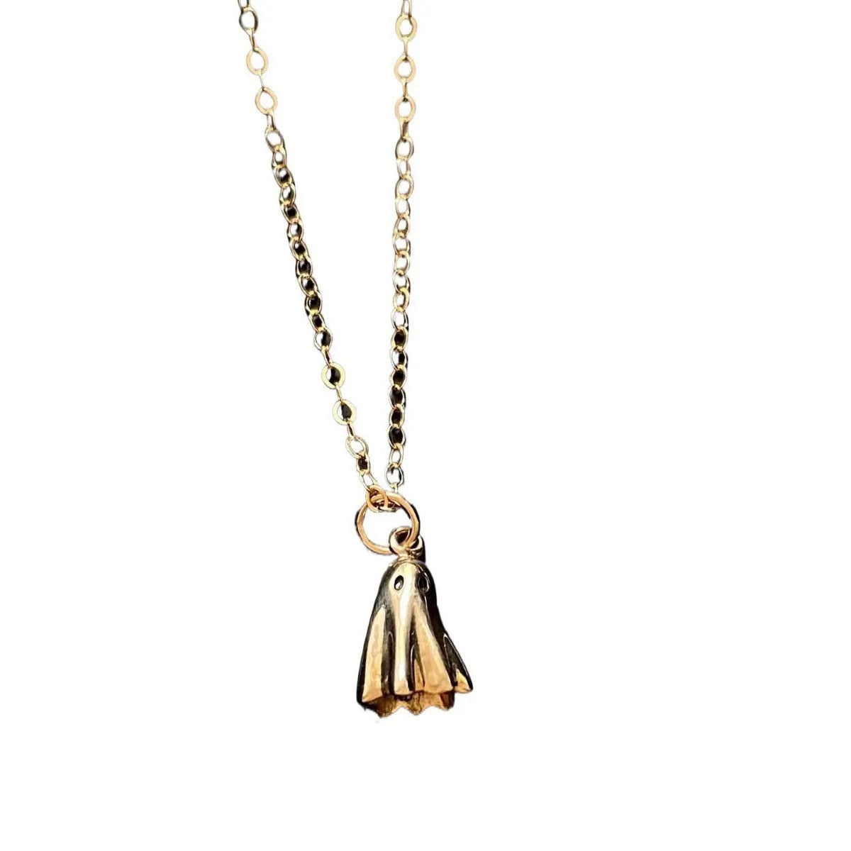 Ghost pendant necklace with electroplated titanium steel pendant and stainless steel chain options