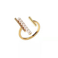 Gold geometric copper ring for women, high-grade light luxury design