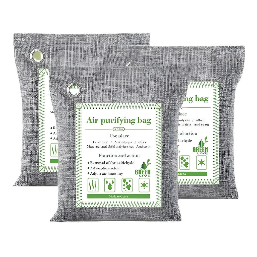 Sewing style bamboo charcoal bags for formaldehyde removal and air purification in three weight options