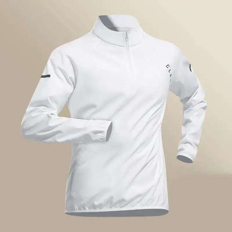 Men's black fitness set with long sleeve top, shorts, and long trousers in ice silk quick-dry polyester fabric