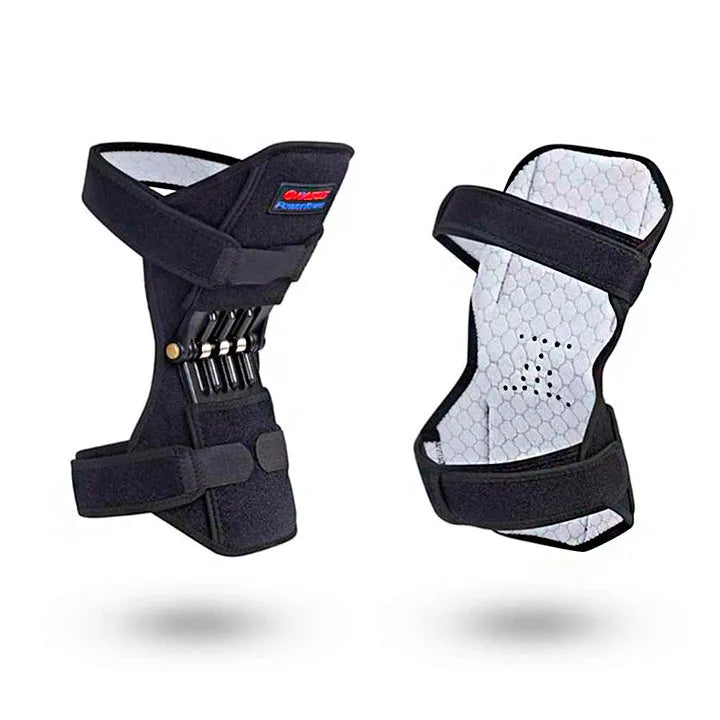 Adjustable knee brace with patella support and spring mechanism in breathable fabric