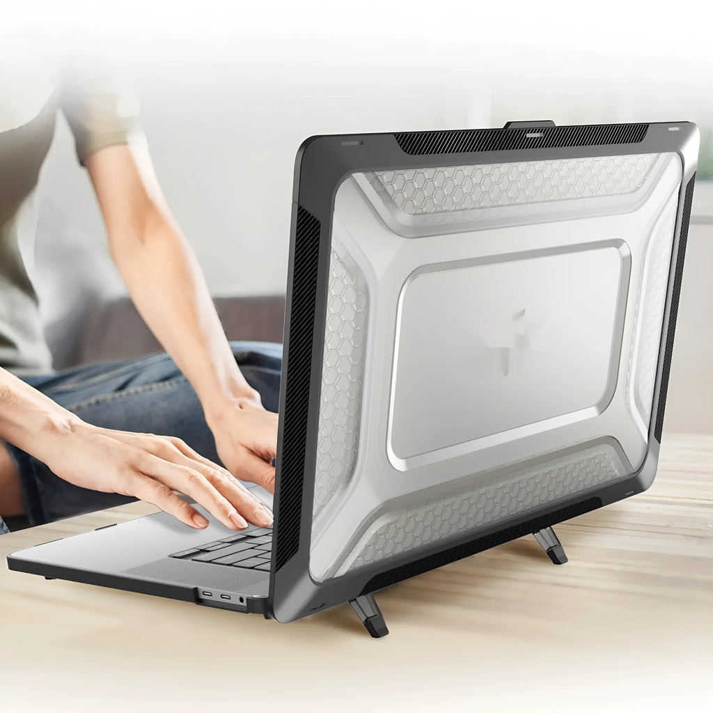 MacBook protective sleeve case in four colours: cold black, starry sky grey, elegant apricot, and sapphire blue