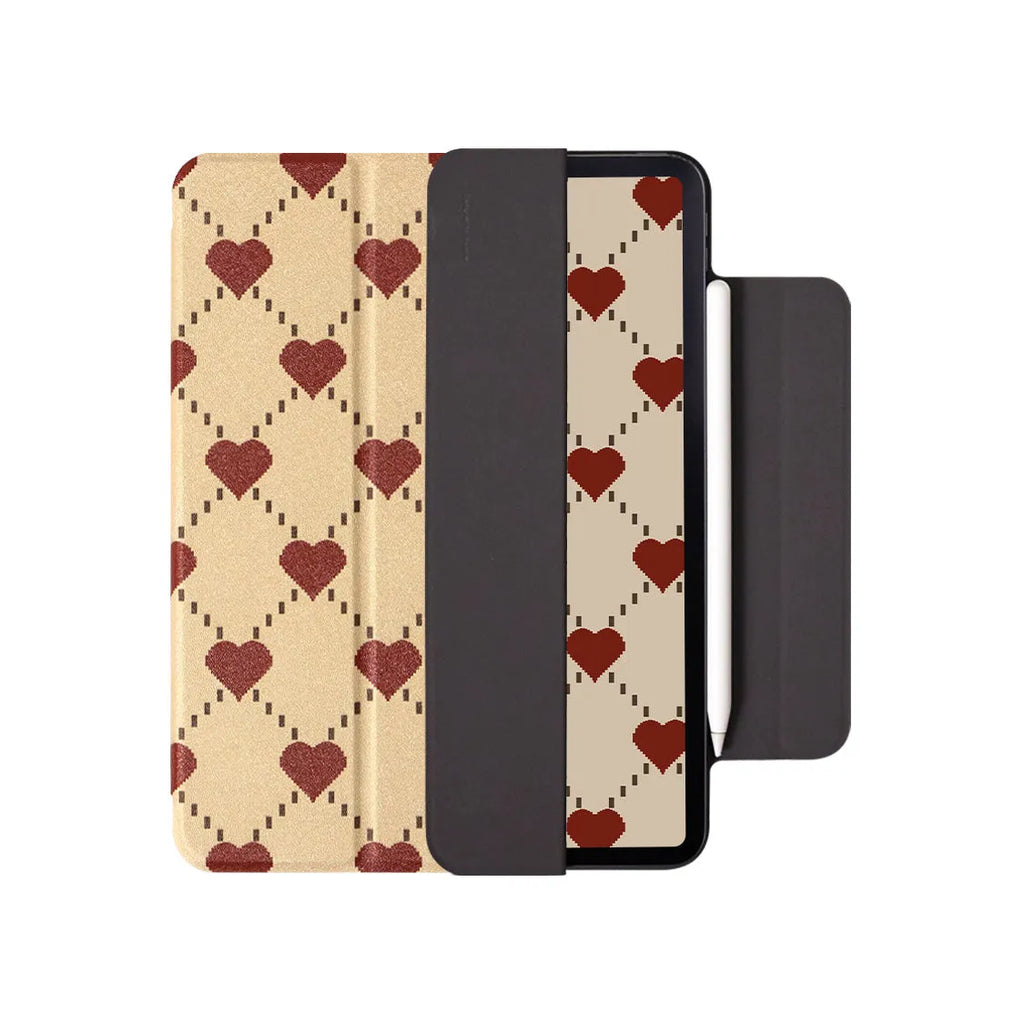 Double-sided magnetic polyurethane case for 10.9-inch iPad Air 4 and Air 5 tablets with clip