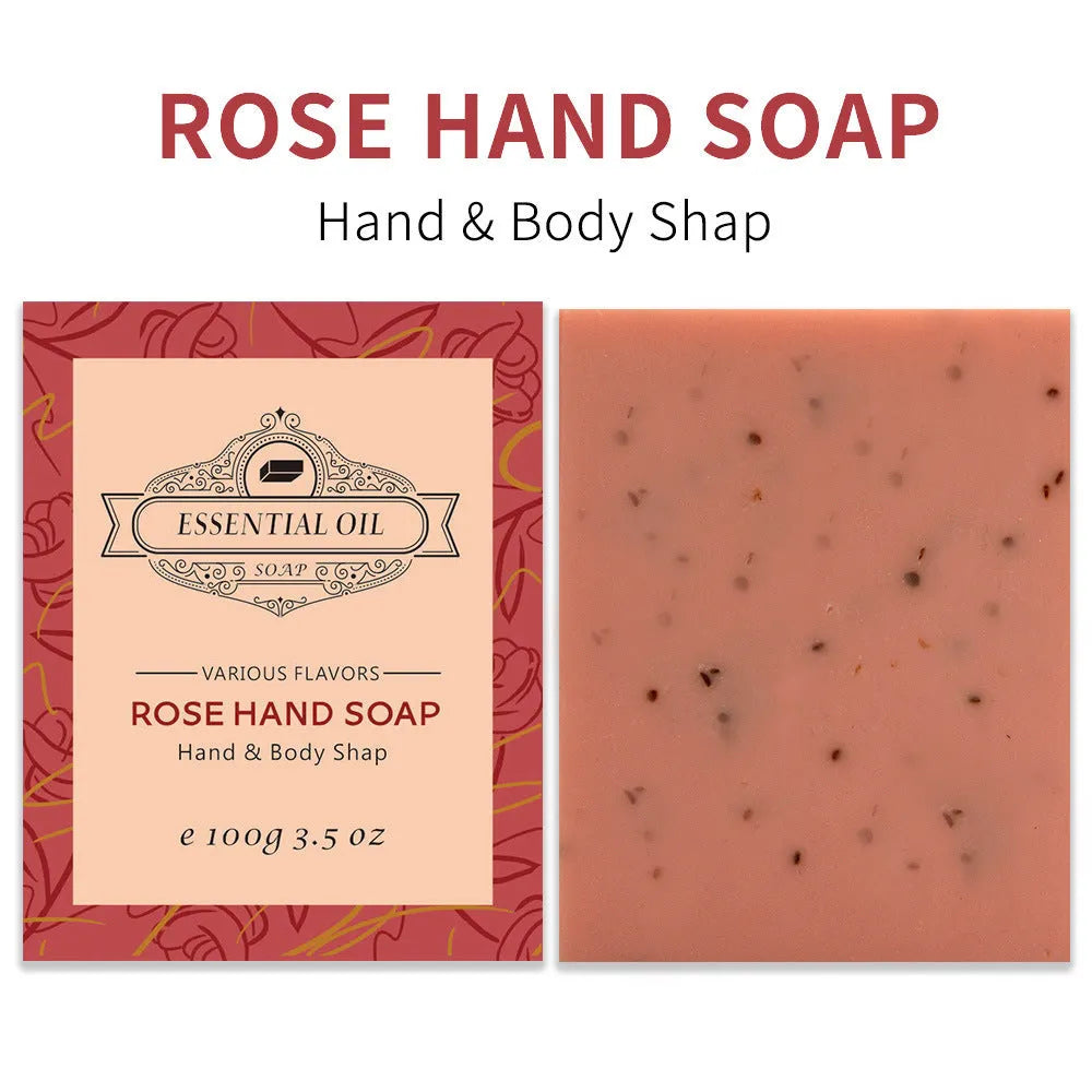 Frosted texture handmade essential oil soap bar in 100g size with natural appearance