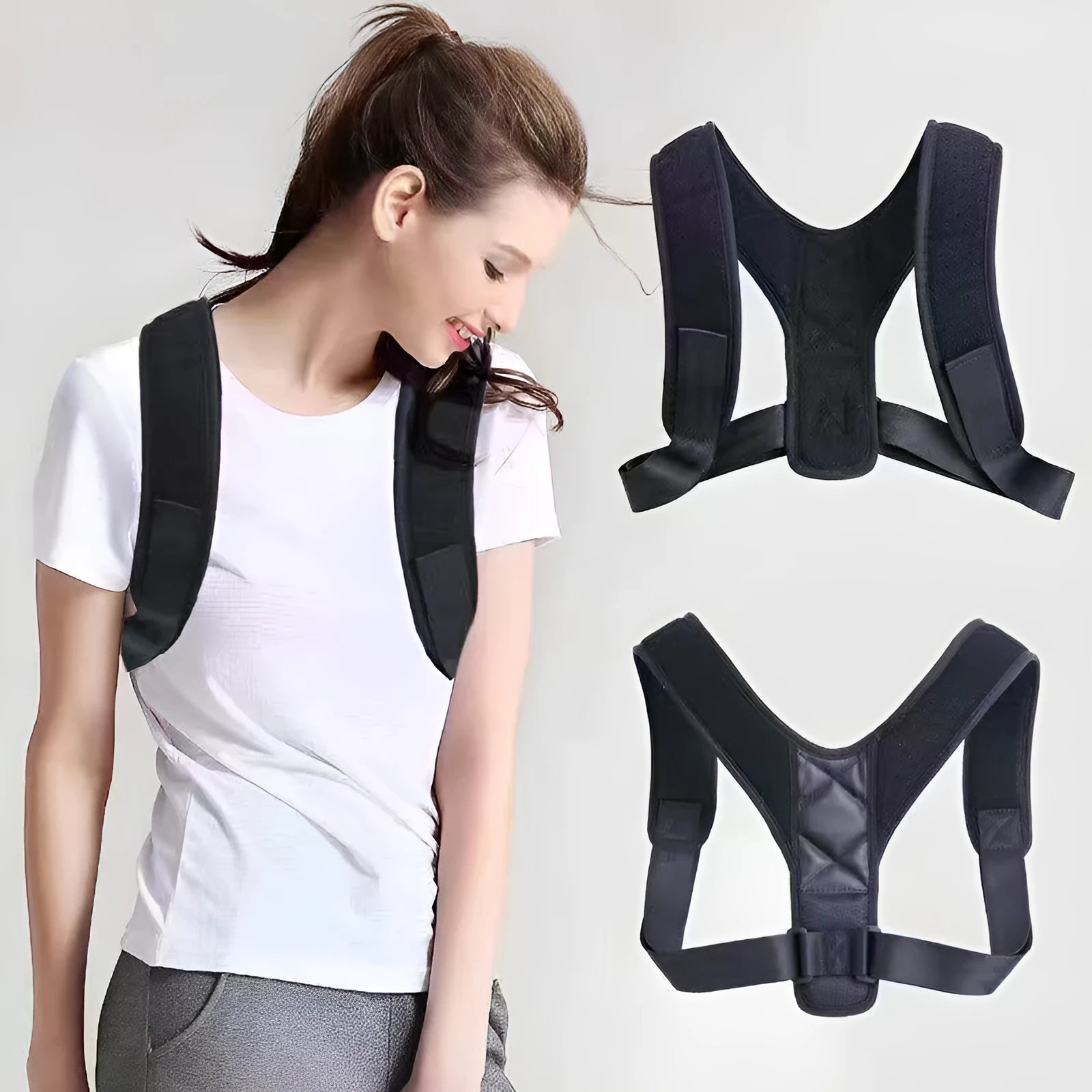 Babaka style back correction band for anti-humpback sitting posture support