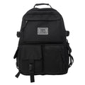 31cm black and white nylon student backpack with computer compartment and outer pockets